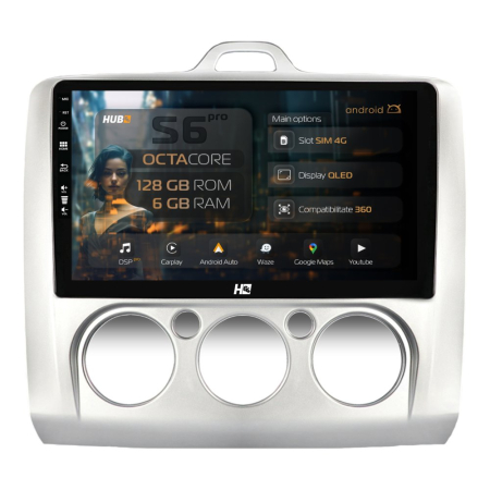 Navigații Ford Focus MK2 2004-2011 - Navigatie Android Ford Focus Manual 4G 6GB | Hub64.ro