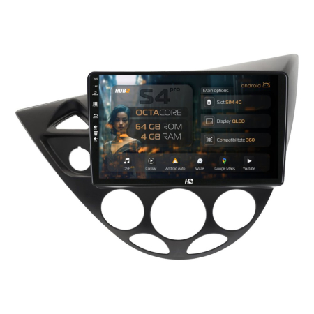 Navigații Ford Focus MK1 1998-2004 - Navigatie Android Ford Focus 3 QLED | Hub64.ro