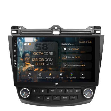 Accord 2004-2008 - Navigatie Android 13 Honda Accord 7 8GB | Hub64.ro