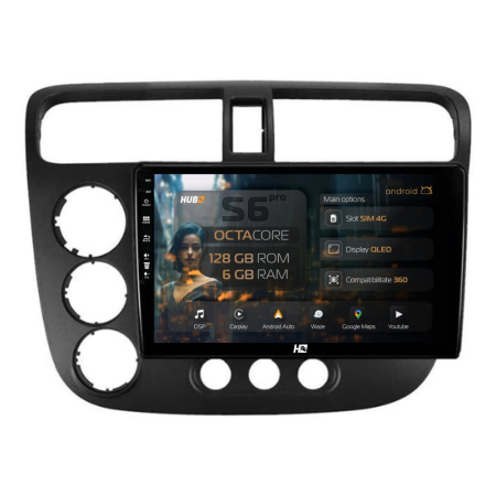Navigații Honda Civic 2001-2005 - Navigatie Android Honda Civic (2001-2005) 6GB | Hub64.ro