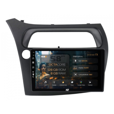 Navigații Honda Civic Hatchback 2006-2011 - Navigatie Android Honda Civic Hatchback (2006-2011) 8GB | Hub64.ro