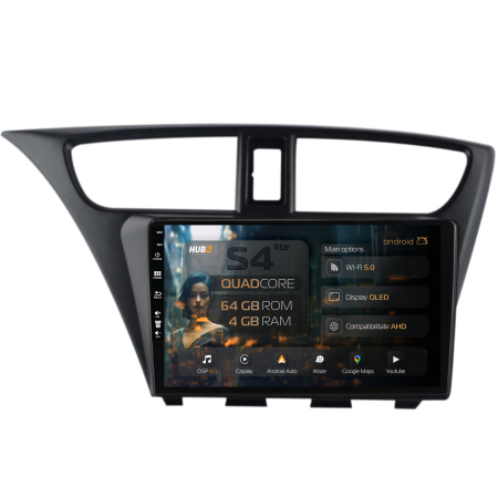 Civic Hatchback 2012-2015 - Navigatie Android 13 Honda Civic QLED | Hub64.ro