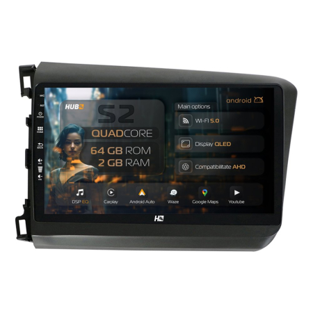 Navigații Honda Civic Sedan 2012-2015 - Navigatie Android Honda Civic Sedan (2012-2015) 2GB | Hub64.ro