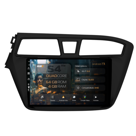 I20 2014-2018 - Navigatie QLED Hyundai I20 2014-2018 4GB | Hub64.ro