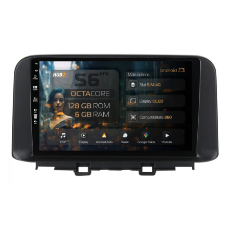 Navigații Hyundai Kona 2017-2023 - Carplay Android Hyundai Kona (2017-2023) 6GB | Hub64.ro