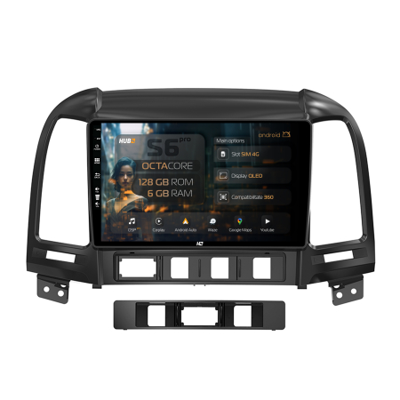 Santa Fe II 2006-2012 - Navigatie Android Hyundai Santa Fe 4G 6GB | Hub64.ro