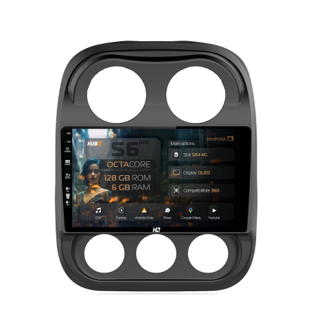 Compass 2010-2016 - Navigatie Android Jeep Compass 2016+ 6GB | Hub64.ro