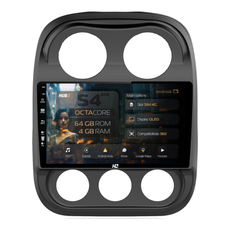 Navigații Jeep Compass 2010-2016 - Navigatie Android Jeep Compass (2010-2016) 4GB | Hub64.ro