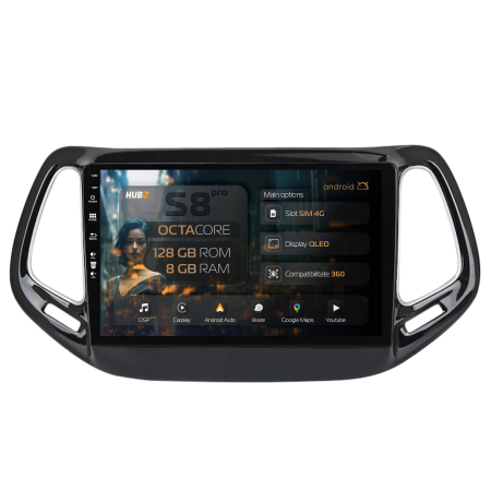 Compass 2017 - >> - Navigatie Android Jeep Compass 2016+ 8GB | Hub64.ro