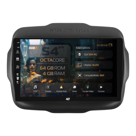 Navigații Jeep Renegade 2014-2018 - Navigatie Android Jeep Renegade (2014-2018) 4GB | Hub64.ro