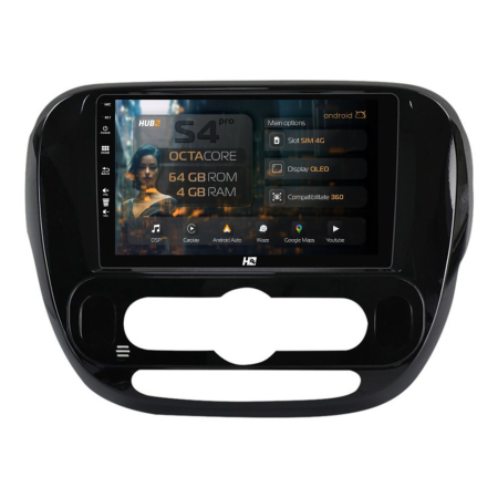 Navigații Kia Soul 2014-2019 - Navigatie Android Kia Soul (2014-2019), climă automată 4GB | Hub64.ro