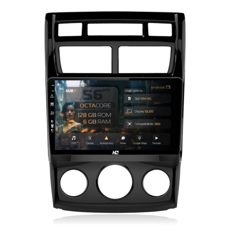 Navigații Kia Sportage 2004-2010 - Navigatie Android Kia Sportage (2004-2010), climă manuală 6GB | Hub64.ro