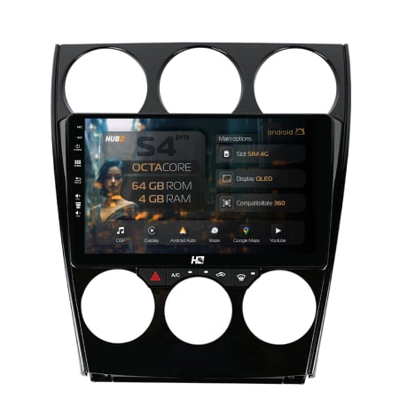 Mazda 6 2002-2008 - Navigatie  Android 13 Mazda 6 QLED | Hub64.ro