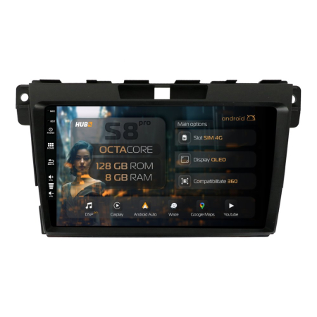 Navigații Mazda CX-7 2007-2012 - Navigatie Android Mazda CX-7 (2007-2012) 9" 8+128GB | Hub64.ro