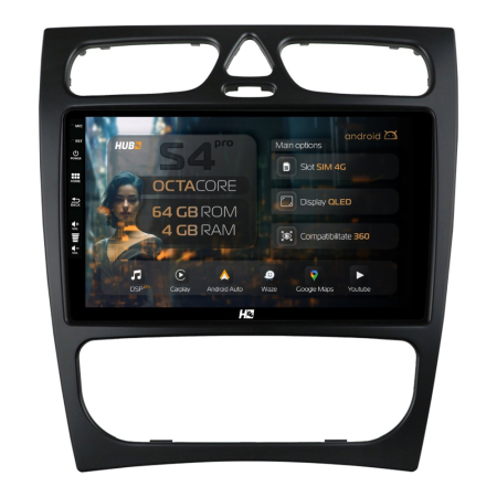 Navigații Mercedes-Benz C Class W203 2000-2004 - Navigatie Android Mercedes W203, QLED | Hub64.ro
