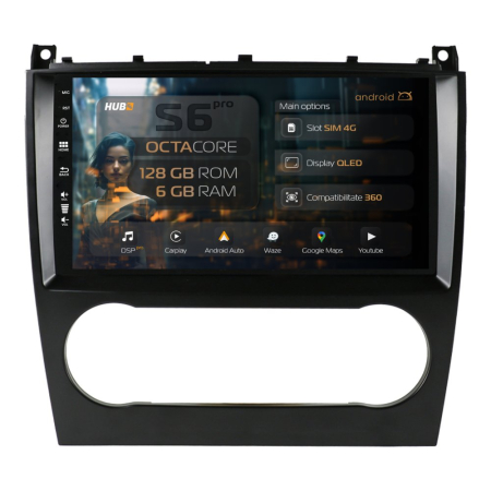 Navigații Mercedes-Benz C Class W203 2004-2007 - Navigatie Mercedes Benz C-Class 2004+ 4G 6GB | Hub64.ro