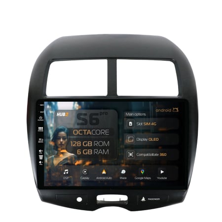 Navigații auto dedicate - Navigatie Mitsubishi ASX / Peugeot 4008 (2010-2015) Android 13 4G 6GB | Hub64.ro