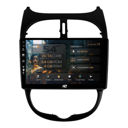 Navigații Peugeot 206 (1998-2012) - Navigatie QLED 10 Peugeot 206 QLED | Hub64.ro