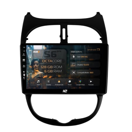 206 (1998-2012) - Navigatie Android 13 Peugeot 206 6+128GB | Hub64.ro