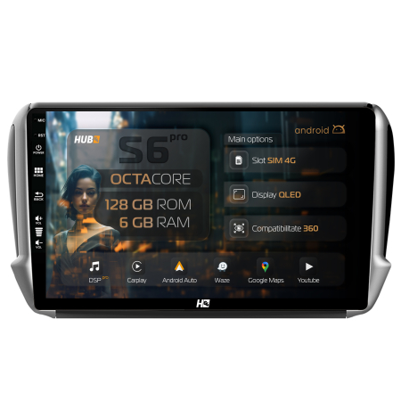 2008 (2008 ->>) - Navigatie Android Peugeot 208/2008 6GB 4G 6GB | Hub64.ro