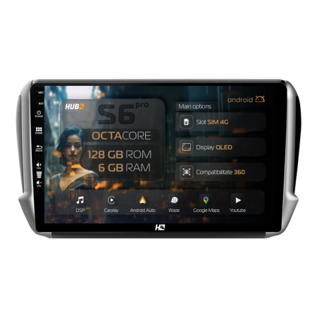 Navigații Peugeot 2008 (2013-2019) - Navigatie Android Peugeot 208/2008 6GB 4G 6GB | Hub64.ro