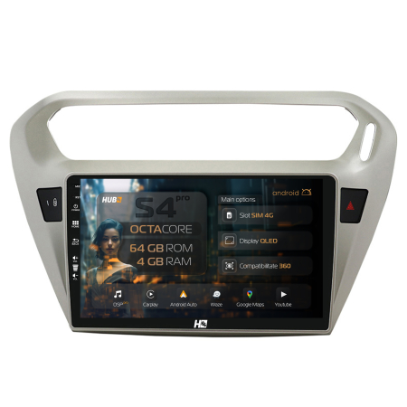 301 (2013 ->>) - Navigatie Android 13 Peugeot 301/C-Elysee | Hub64.ro