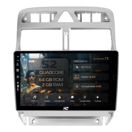 Navigații Peugeot 307 (2001-2008) - Carplay Dedicat Peugeot 307 Android 2GB | Hub64.ro