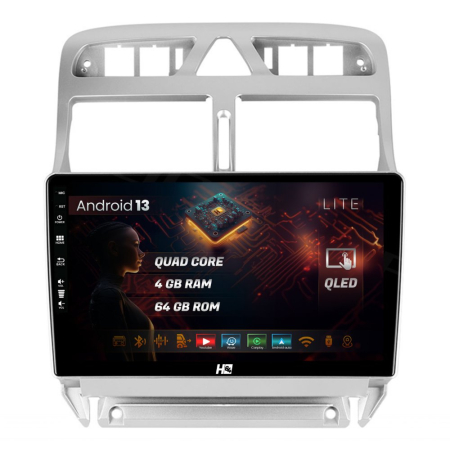 Navigații Peugeot 307 (2001-2008) - Navigatie QLED Peugeot 307 Android 4GB | Hub64.ro