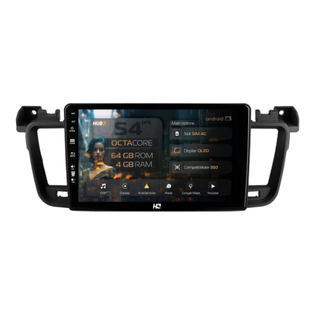 Navigații Peugeot 508 (2010-2018) - Navigatie Android Peugeot 508 4GB QLED | Hub64.ro