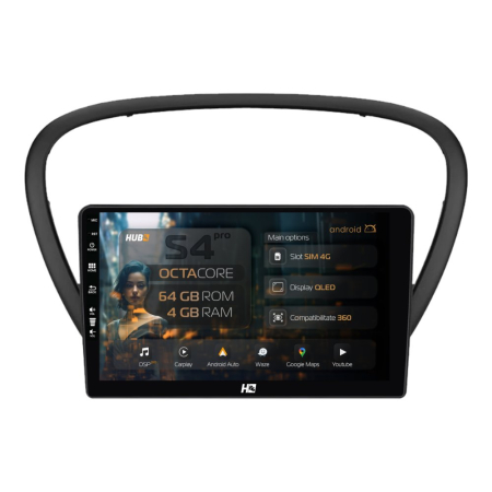 Navigații Peugeot 607 (2004-2011) - Navigatie Peugeot 607 Android 4+64GB 4G | Hub64.ro