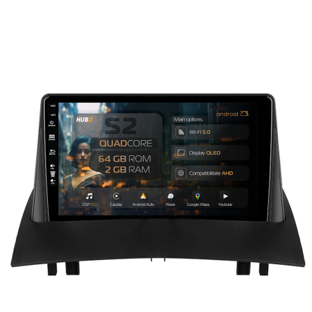 Renault - Carplay Android Renault Megane 2 9" 2GB | Hub64.ro
