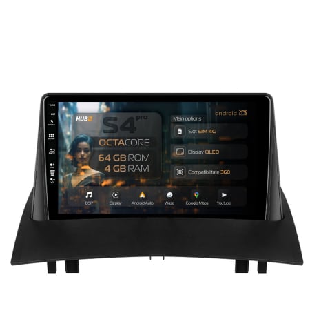 Megane II 2003-2009 - Navigatie Android 13 Renault Megane 2 9" QLED | Hub64.ro