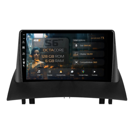 Navigații Renault Megane II 2002-2009 - Navigatie Android Renault Megane 2 6GB | Hub64.ro