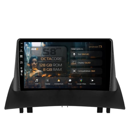 Megane II 2003-2009 - Navigatie Android 13 Renault Megane 2 8GB 9" | Hub64.ro