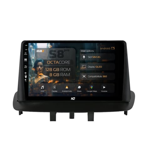 Megane III 2009-2016 - Android 13 Renault Megane 3/Fluence 8+128GB | Hub64.ro