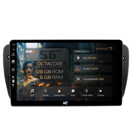 Navigații auto dedicate - Navigatie Android 13 Seat Ibiza 4G 6GB | Hub64.ro