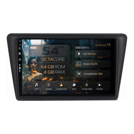 Navigații Skoda Rapid 2012-2019 - Navigatie QLED Android Seat Toledo / Skoda Rapid (2012-2019) 4GB | Hub64.ro