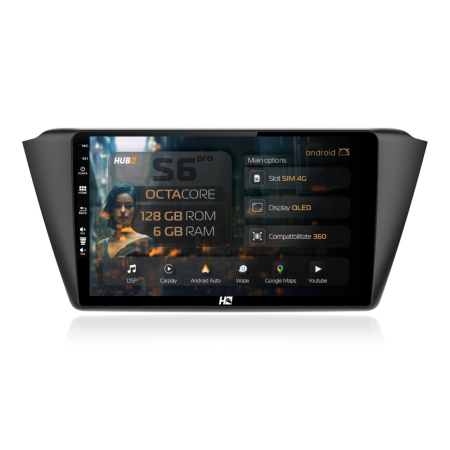 Navigații Skoda Fabia III 2014-2021 - Navigatie Android Skoda Fabia 3 2015+ 4G 6GB | Hub64.ro