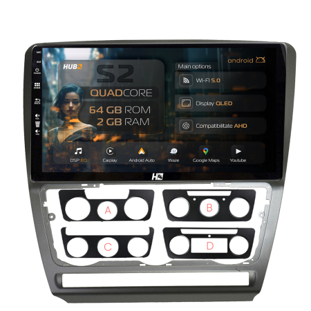 Octavia II NFL 2005-2008 - Carplay Android Skoda Octavia 2 | Hub64.ro