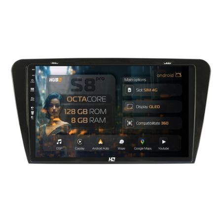 Navigații Skoda Octavia III 2013-2020 - Android Skoda Octavia 3 8+128GB | Hub64.ro