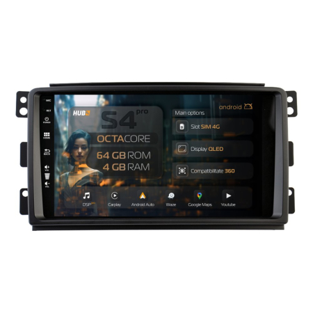 Navigații Smart FORTWO 2007-2010 - Navigatie Android Smart Fortwo (2007-2010) 4GB | Hub64.ro