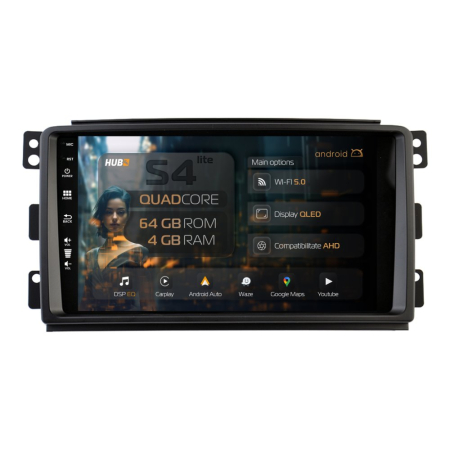 Navigații Smart FORTWO 2007-2010 - Navigatie Android Smart Fortwo (2007-2010) 4GB | Hub64.ro