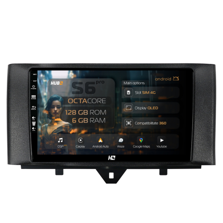 Smart FORTWO 2010-2015 - Navigatie Android 13 Smart For Two 6+128GB | Hub64.ro