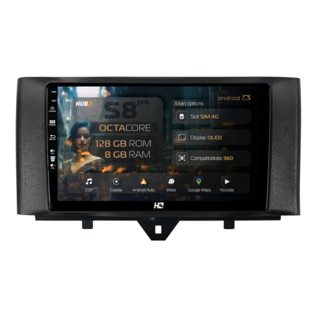 Navigații Smart FORTWO 2010-2015 - Navigatie Android Smart Fortwo (2010-2015) 8GB | Hub64.ro