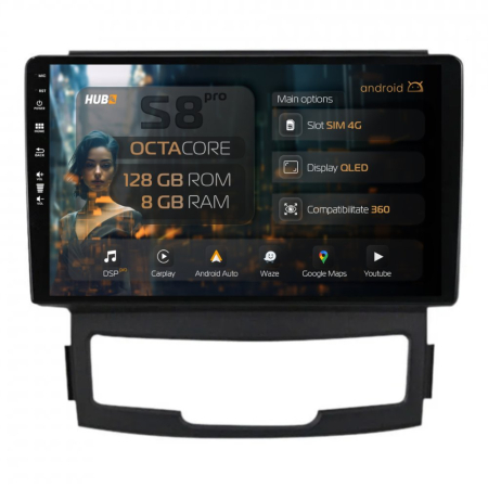 Navigații SsangYong - Navigatie Android SsangYong Korando (2010-2013) 8GB | Hub64.ro