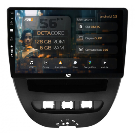 Navigații Toyota Aygo 2005-2014 - Navigatie Android Citroen C1 (2005-2014) 6GB | Hub64.ro