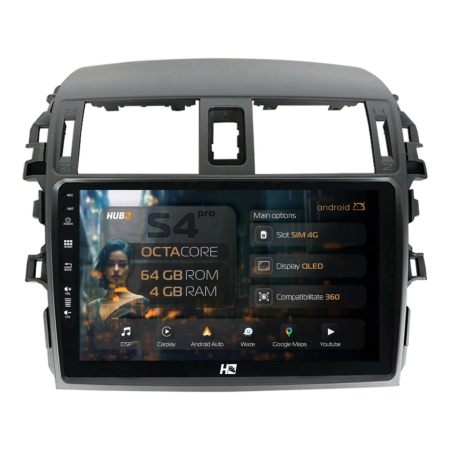 Navigații Toyota Corolla 2007-2013 - Navigatie Android Toyota Corolla QLED | Hub64.ro