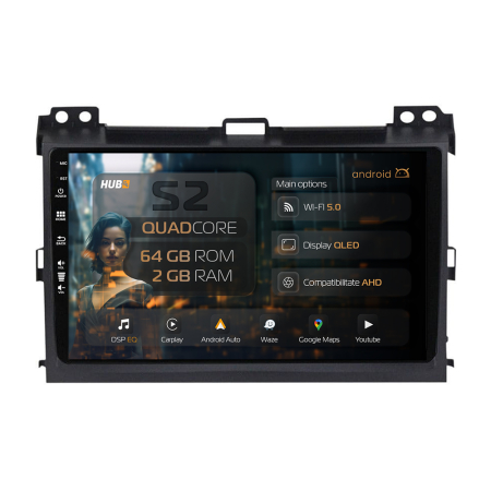 Land Cruiser Prado J120 2002-2009 - Carplay Android Land Prado 2GB | Hub64.ro
