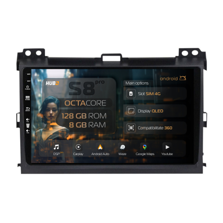 Land Cruiser Prado J120 2002-2009 - Navigatie Android 13 Toyota Prado 8+128GB | Hub64.ro