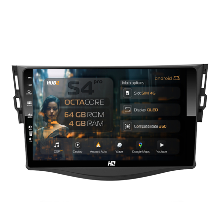 RAV4 2006-2012 - Android 13 Toyota RAV4 06-13 4GB QLED | Hub64.ro